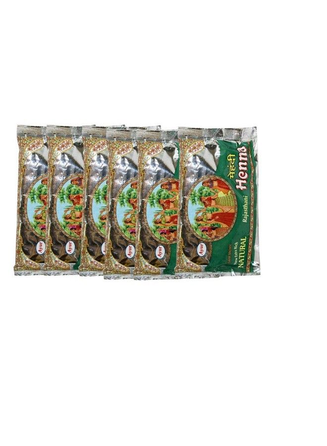 Henna Ayur Herbal Rajasthani Henna Mehndi Powder (Dark Brown) (Pack Of 6) Each 75Gm - Image 1
