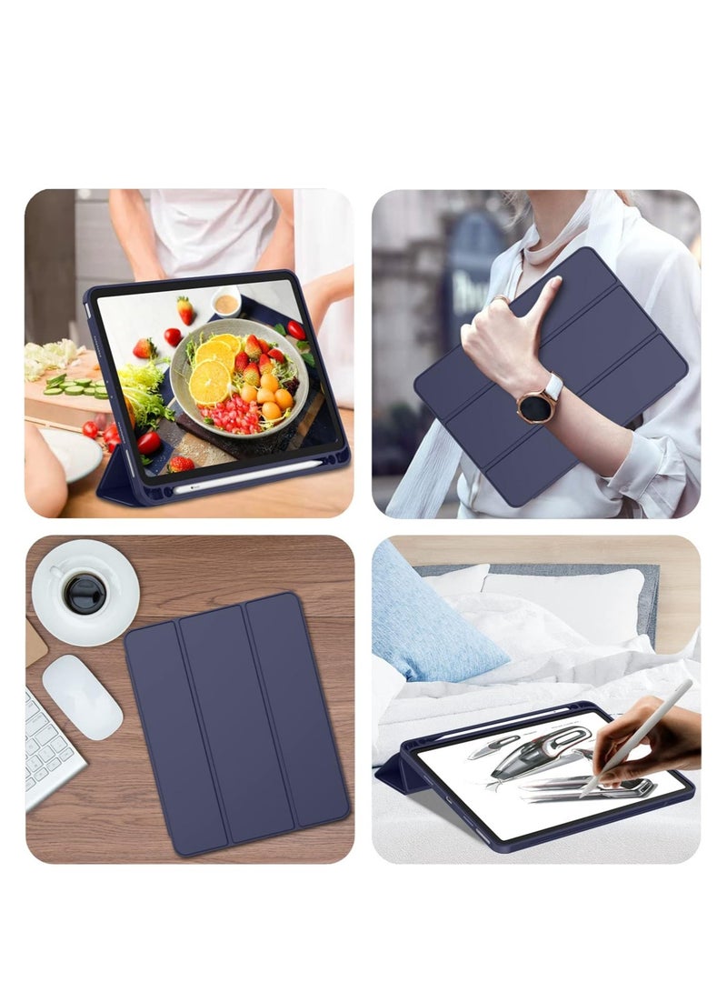 DUSALA iPad Pro 11 Inch Case 2022 4th Gen/2021 3rd Gen /2020 2nd Gen with Pencil Holder,Smart iPad Case Support Touch ID and Auto Wake/Sleep with Auto 2nd Gen Pencil Charging Blue - Image 5