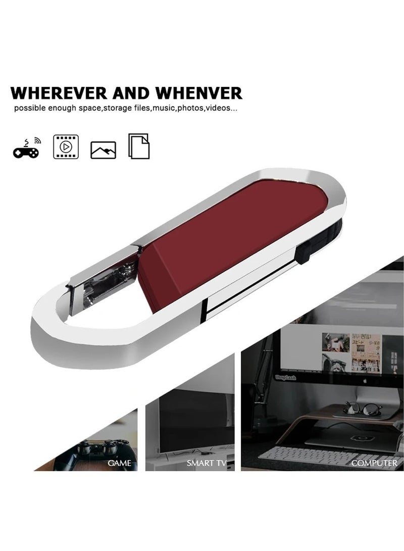 AROAQ USB Flash Drive, Portable Metal Thumb Drive with Keychain, USB 2.0 Flash Drive Memory Stick, Convenient and Fast Pen Thumb U Disk for External Data Storage, (1pc 64GB Red) - Image 3