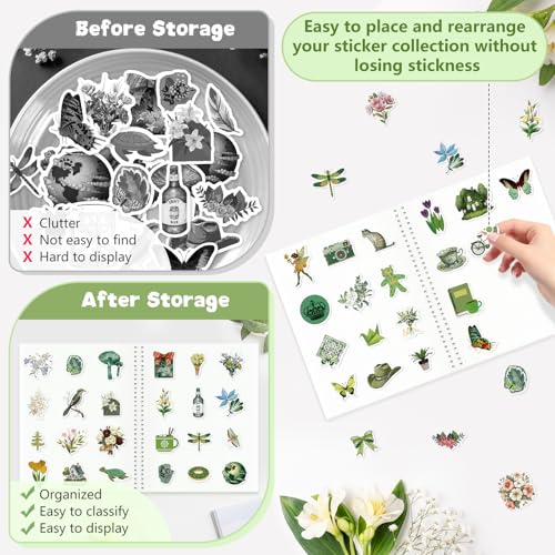 YUATCYA Large Sticker Collecting Book Storage Album 8.5 x 11 Inch Reusable Stickers Organizer Collection Notebook with 40 Sheets Blank Release Paper Letter Size (Picnic) - Image 4