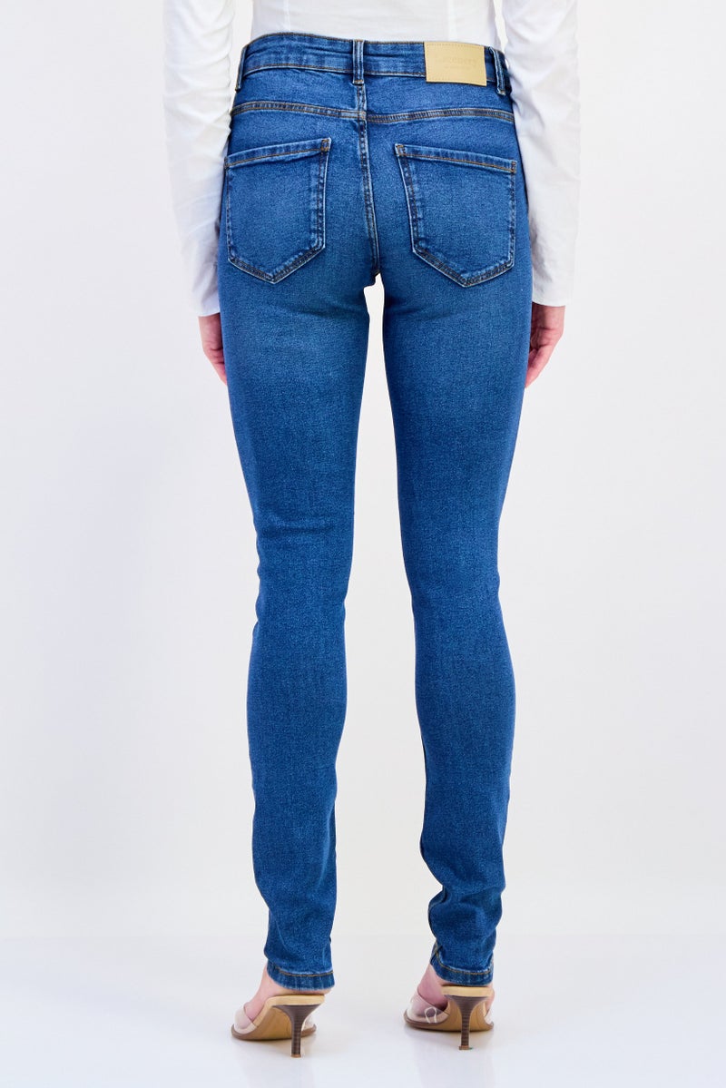 VERO MODA I Scenery By Vero Moda Women Skinny Fit Rip Stretchable Jeans, Blue  - Image 3