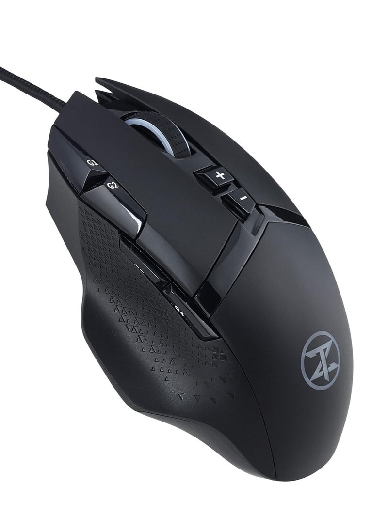 Techno Zone - Techno Zone V62-FPS RGB Gaming Mouse 10K DPI /1000HZ – 8 Programmable Buttons | Black  ( Software ) - Image 1