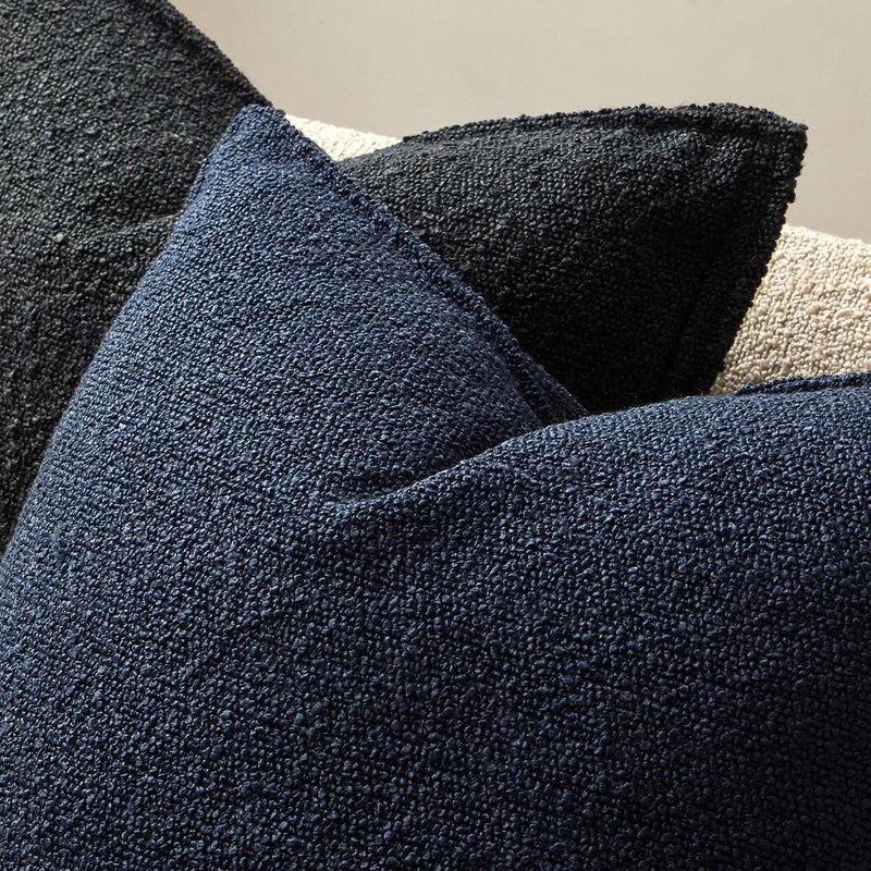 JUSPURBET Navy Blue Boucle Throw Pillow Covers 26x26 inch Set of 2 for Couch Bedroom Sofa Living Room Decorative Soft Thick Curly Textured Cushion Covers Boho Pillow Cases with Hidden Zipper - Image 4