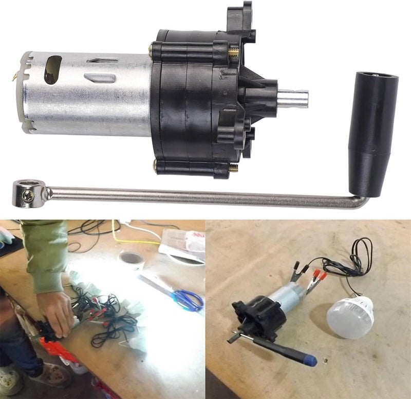Wind Turbine Generator With Hand Crank Hydraulic System Stainless Steel And PVC Construction High-Efficiency Motor 6V-24V Output For Backup Lighting And Device Charging - Image 3