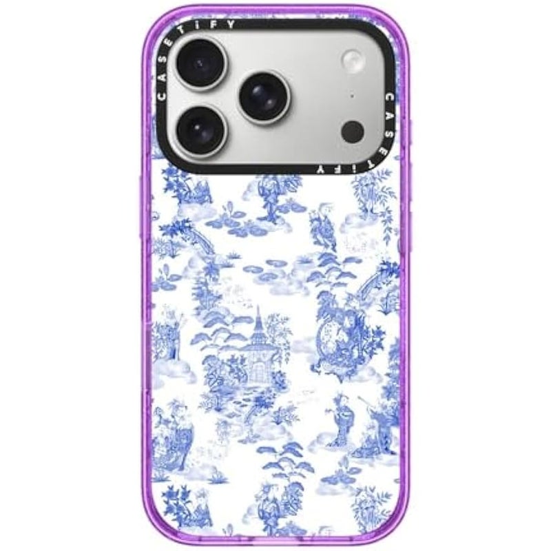Casetify Impact iPhone 17 Pro Case 【Slim/Compatible with Magsafe / 8.2 ft. 4X Military Grade Drop Protection】 - Moon Caravan Toile - Glitter Purple - Image 1