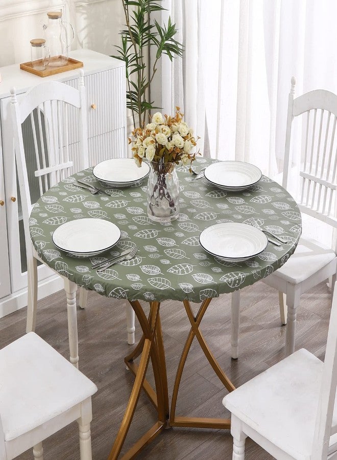 Walrus Round Vinyl Fitted Tablecloth with Flannel Backing Elastic Edge Design Table Cover Waterproof Oil-Proof PVC Table Cloth Stain-Resistant Best for 57"-66" Round - Image 4