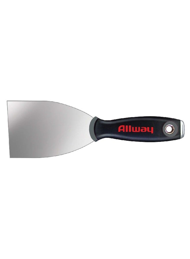 Allway Soft Grip Handle Carbon Steel Stiff Wall Scraper Black and Silver 3 Inch DSX3S