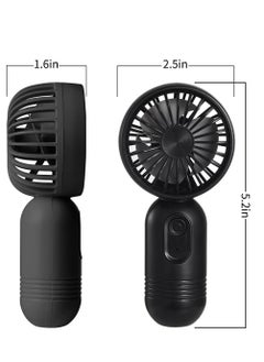 Excefore Mini Handheld Fan, Portable Travel Fan, Battery Operated Small Personal Fan,  Mini Hand Held Fan with USB Rechargeable 400mAh Battery, Quiet<30dB 3 Speeds for Travel Camping Outdoor Home Office 2PCS  - Image 2