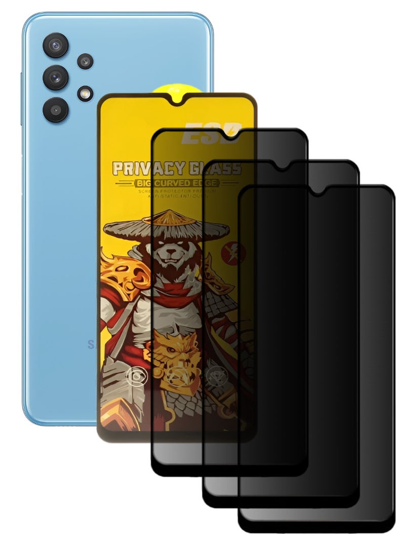 ESD 3 Pieces Tempered Dustproof Privacy Glass Screen Protector Compatible For Samsung Galaxy A32 5G - Image 1