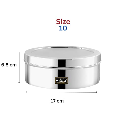 NATULIX Stainless Steel Masala Container | Masala box for Kitchen | Spice Box | Masala Dabba with 7 Containers and Small Spoon | Silver | X-Large 22cm | 2.5 Ltr - Image 3