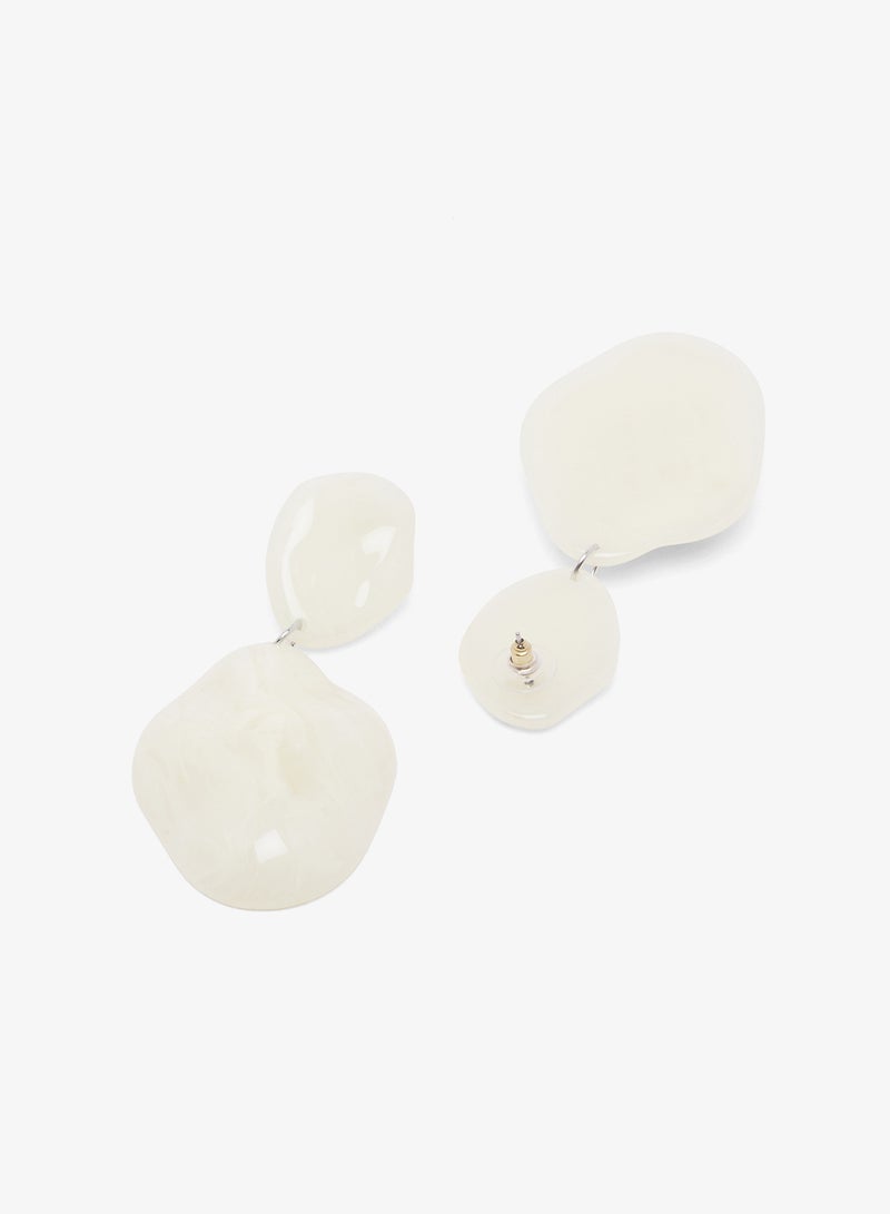 ELLA Chunky Resin Detail Drop Down Earrings - Image 1