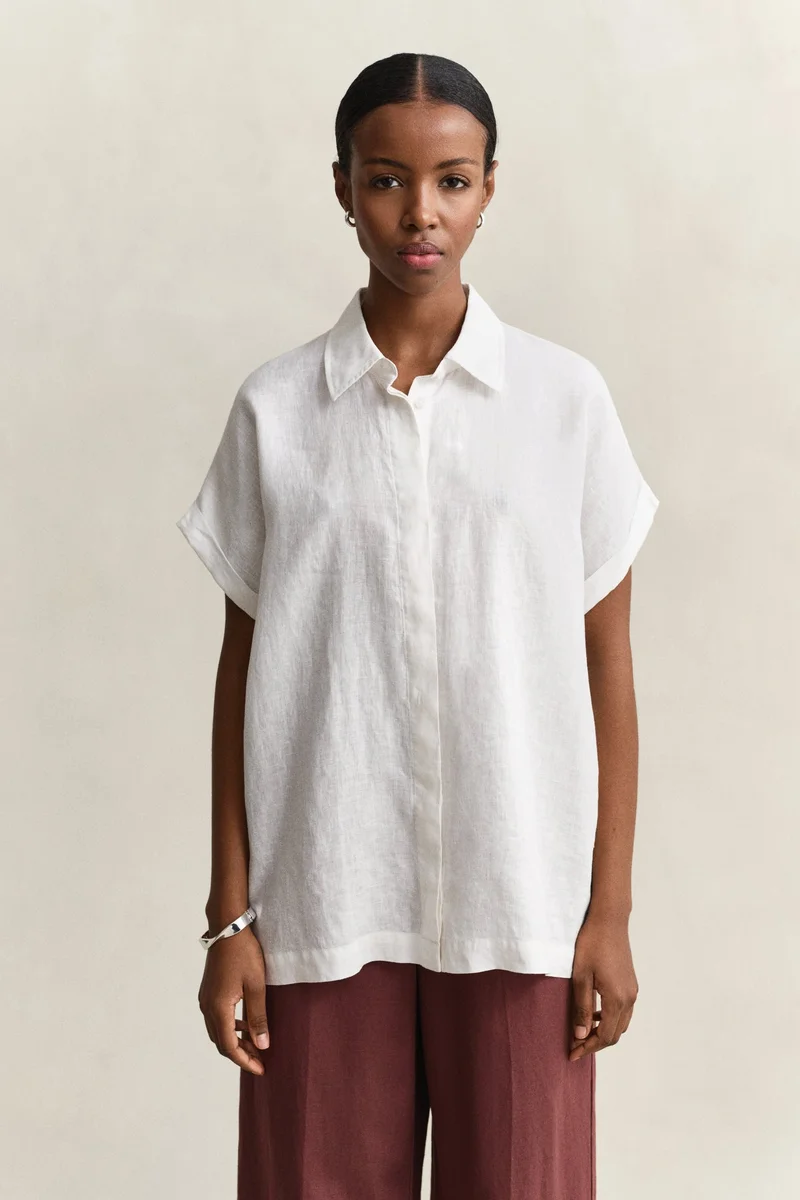 GANT  Linen Cap Sleeve Shirt for Women | Best Price UAE