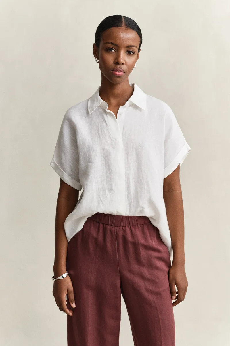 GANT  Linen Cap Sleeve Shirt for Women | Best Price UAE