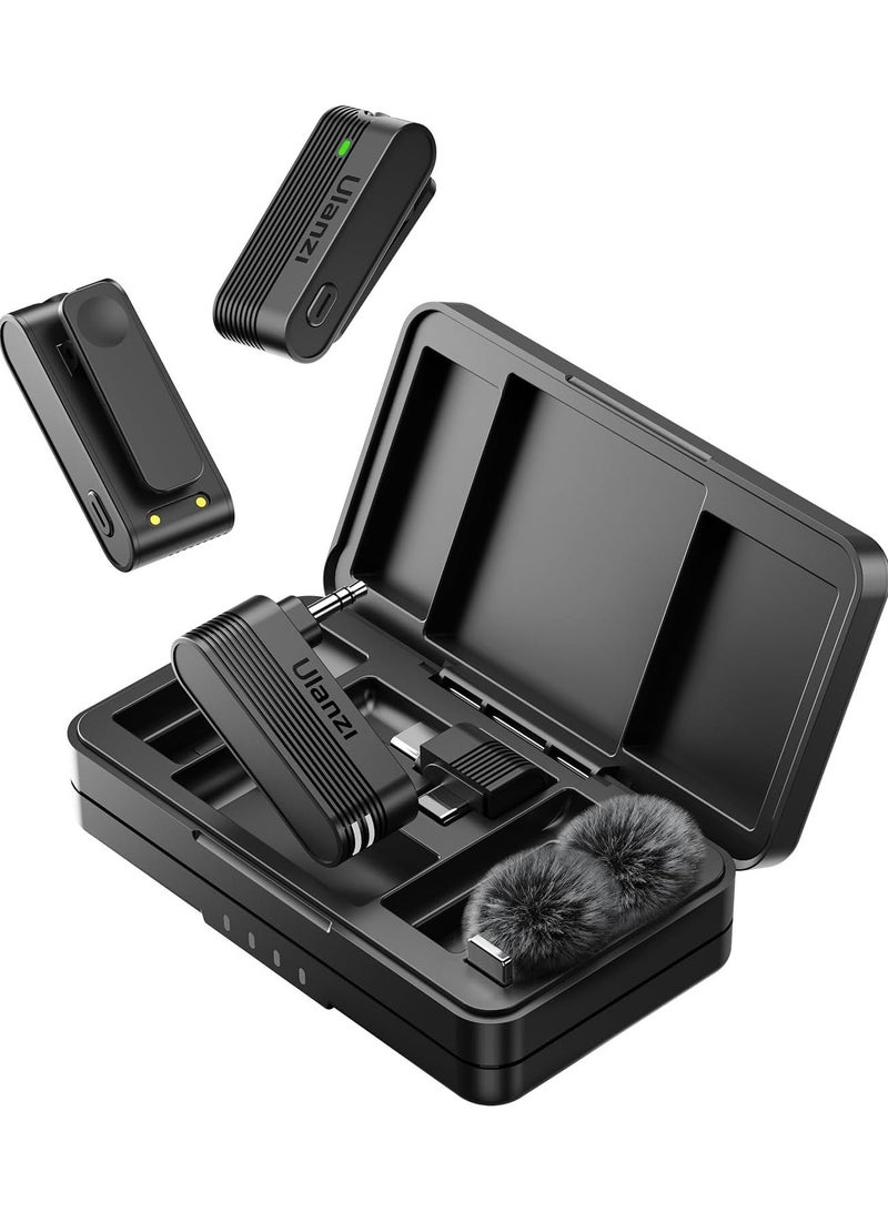 ULANZI A100 Wireless Lavalier Microphone – Clip-On Lapel Mic with USB-C/3.5mm/Plug for Camera & Phone, 32KHz 16Bit, Noise Cancellation, 13.5-Hour Battery, Ideal for Video, Podcast, Vlog & YouTube - Image 1