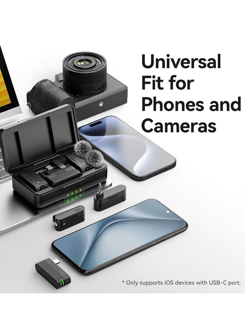 ULANZI A100 Wireless Lavalier Microphone – Clip-On Lapel Mic with USB-C/3.5mm/Plug for Camera & Phone, 32KHz 16Bit, Noise Cancellation, 13.5-Hour Battery, Ideal for Video, Podcast, Vlog & YouTube - Image 2