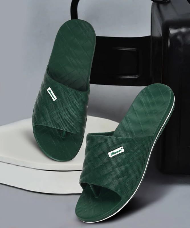 PARAGON K3402G Slippers for Men | Comfortable, Lightweight, Durable Flip Flops with Rubberised EVA Sole | Easy Washable Slip Ons | Ideal for Everyday Use Olive - Image 2