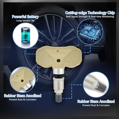 POHILA TPMS Sensor for GM,Tire Pressure Monitoring System Sensor TPMS Replacement for GM Chevrolet Chevy GMC Cadillac, Replaces# 15114379 15122618 4-Pack - Image 4