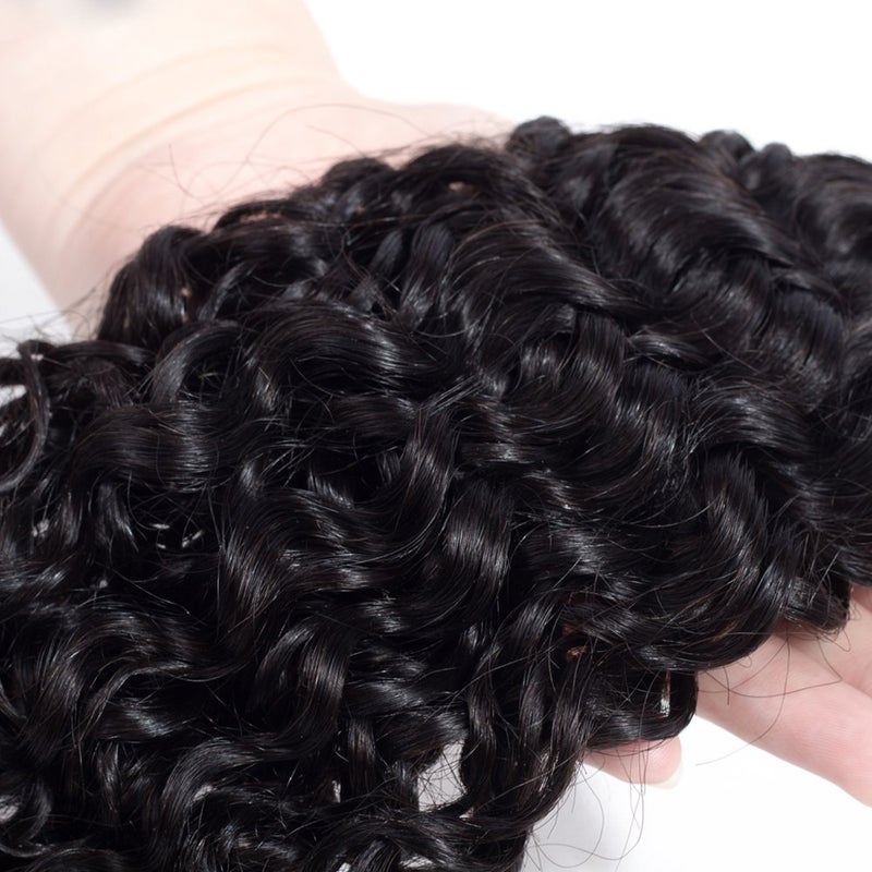 Amella Hair 8A Brazilian Curly Virgin Kinky Human Hair Weave 3 Bundles (14 16 18 Inch, 285g) Unprocessed Weft Extensions Natural Black - Image 5