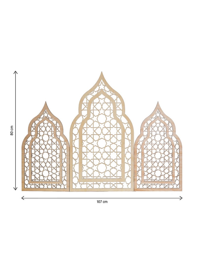 هلالفل حامل عرض مسجد خشبي أنيق للديكور المنزلي الإسلامي في عيد الفطر وحفلات الزفاف | خشب الزيزفون، قطعة ديكور إسلامية لغرفة المعيشة وغرفة النوم والصالات | عرض مسجد مثبت على الأرض. - Image 4