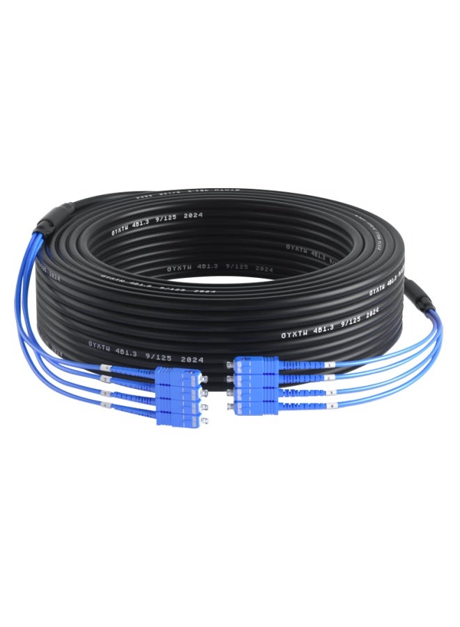 Suhao Outdoor Finished Optical Cable, 4-core Sc-sc Armored Fiber Optic Patch Cord, Telecom-grade Single-mode Cable, No Fusion Required, Outdoor Aerial Home Installation Fiber Optic Line, 20 Meters 4x8tsc20 - Image 3