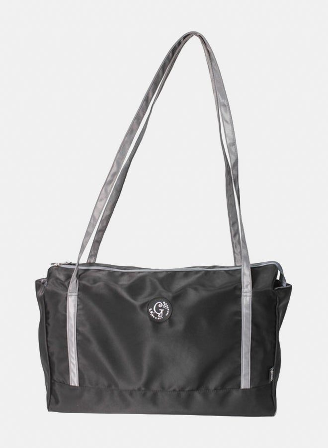 Glitter Women Bag with Cross Hand - Black - Image 1