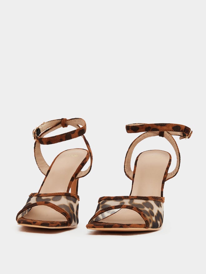 Styli Styli Animal Print Ankle Strap Stiletto Heel Sandals  - Image 2