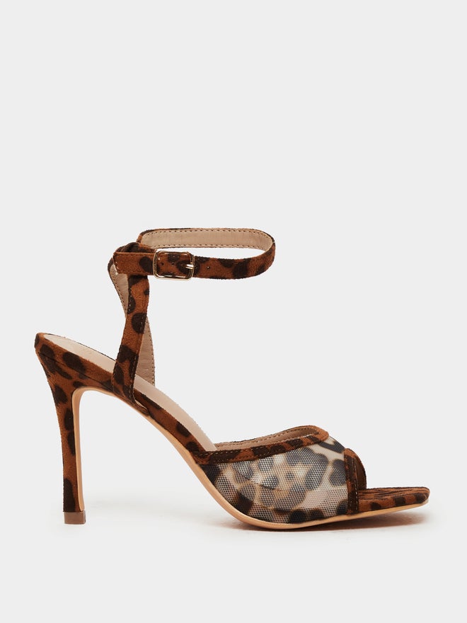 Styli Styli Animal Print Ankle Strap Stiletto Heel Sandals  - Image 1