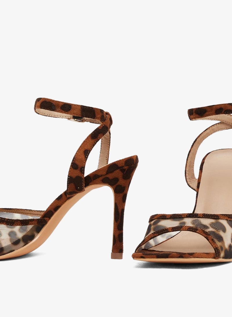 Styli Animal Print Ankle Strap Stiletto Heel Sandals - Image 3