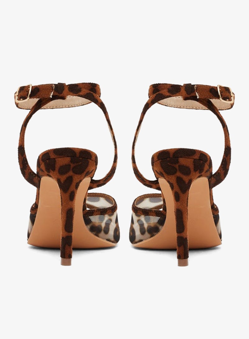 Styli Animal Print Ankle Strap Stiletto Heel Sandals - Image 4