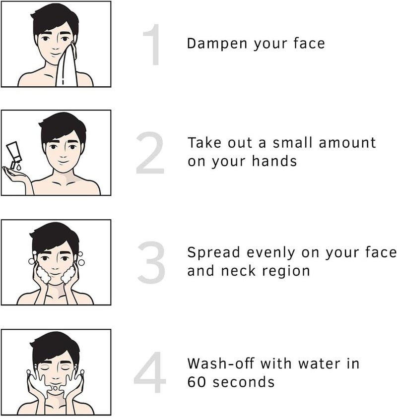 Ustraa Face Wash Acne Control with Neem & Charcoal – 100g | Oil Control & Acne Prevention | Non-Sticky, Non-Oily Face Wash for Men with Oily Skin | No SLS, No Paraben - Image 5