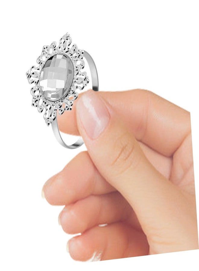 VORCOOL 12pcs Napkin Rings Napkin Holders Wedding Banquet Dinner Decoration (Silver) - Image 4