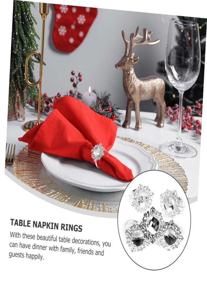 VORCOOL 12pcs Napkin Rings Napkin Holders Wedding Banquet Dinner Decoration (Silver) - Image 5