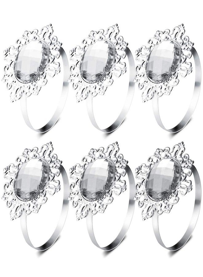 VORCOOL 12pcs Napkin Rings Napkin Holders Wedding Banquet Dinner Decoration (Silver) - Image 1