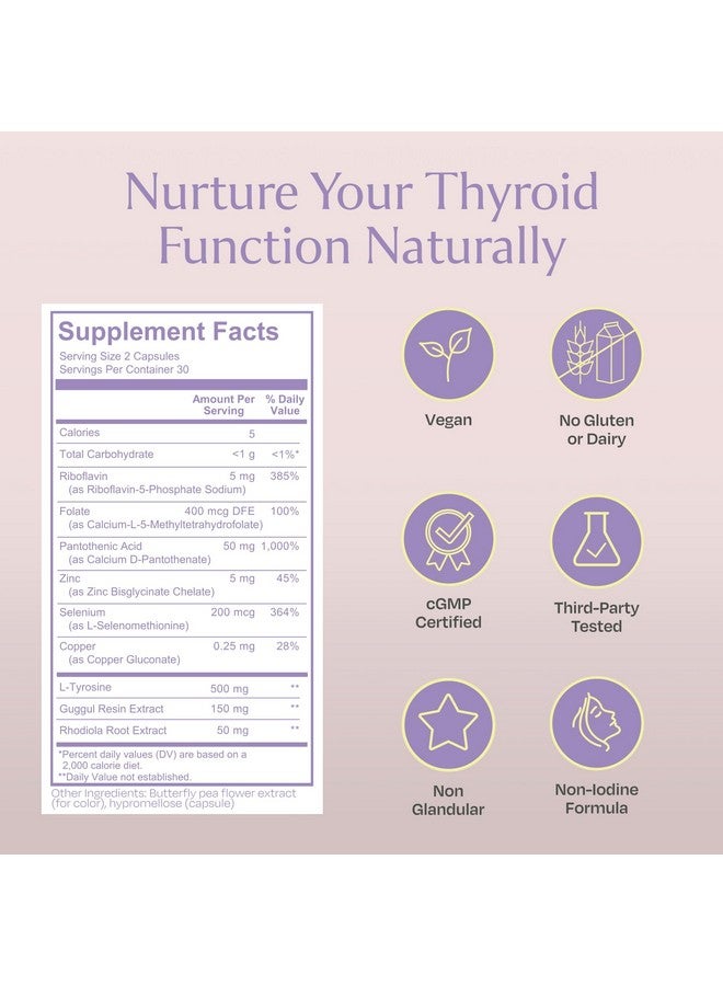 BOND Thyroid Revive - Thyroid Support Supplement, Metabolism Booster, & Energy Support for Women & Men - Supports Healthy Thyroidal Function & Hormone Levels - Glandular & Iodine Free - 60 Capsules - Image 4