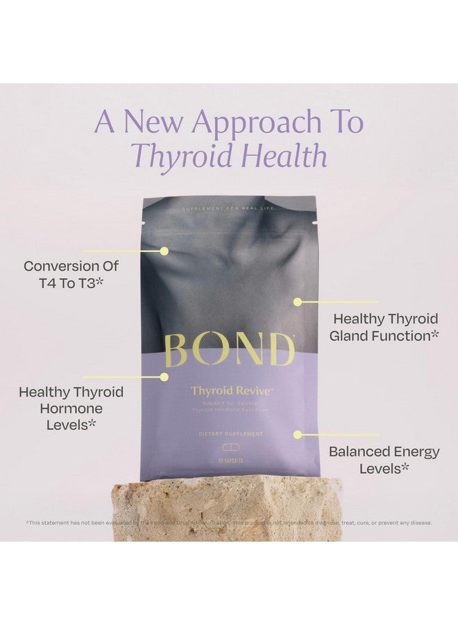 BOND Thyroid Revive - Thyroid Support Supplement, Metabolism Booster, & Energy Support for Women & Men - Supports Healthy Thyroidal Function & Hormone Levels - Glandular & Iodine Free - 60 Capsules - Image 2