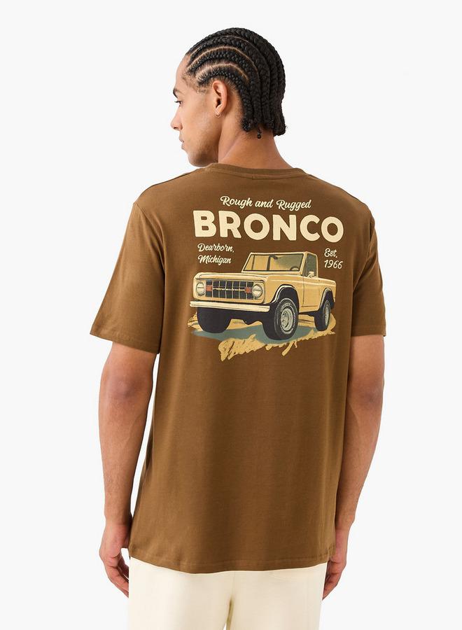SP Characters Regular Fit Bronco Print Crew Neck T-shirt - Image 3