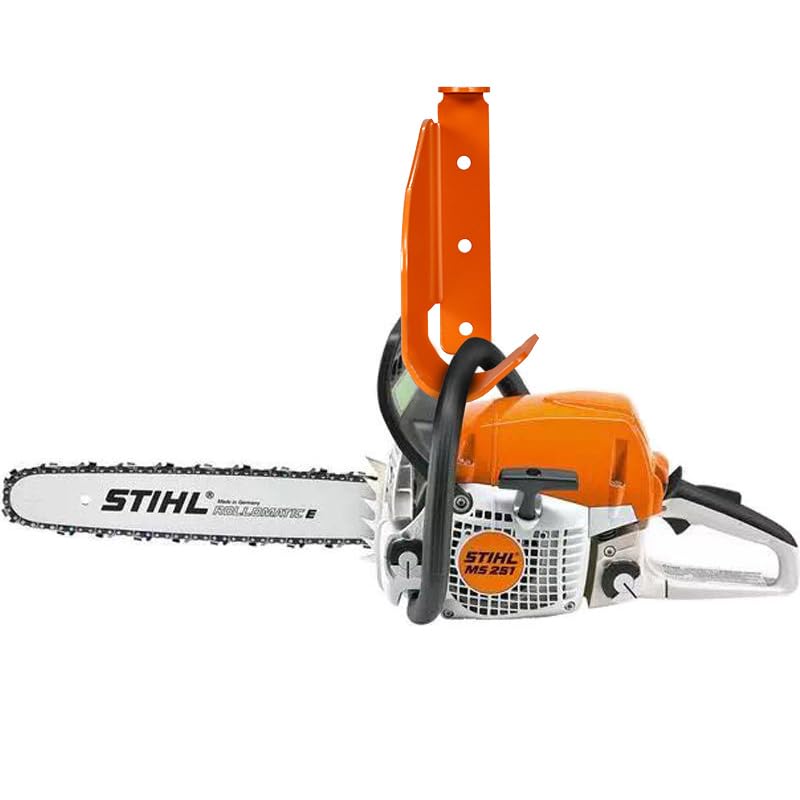 Zxturbi Chainsaw Hanger Holder â€“ 304 Stainless Steel Wall Mount Bracket, Heavy Gauge, Powder-Coated Orange, Fits Stihl 009 011 200T 201T 024 026 360 362 044 660 661, Poulan, Poulan Pro, Husqvarna - Image 1