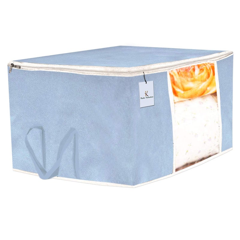Kuber Industries Non Woven Rectangular Underbed Storage Bag Organiser Blanket Cover with Transparent Window Extra Large Grey 3 Piece CTKTC034448 - Image 2