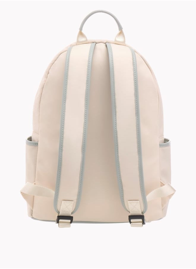 Lee Cooper Women Solid Backpack with Zip Closure and Adjustable Straps - 31x15x41 cm  - Image 3