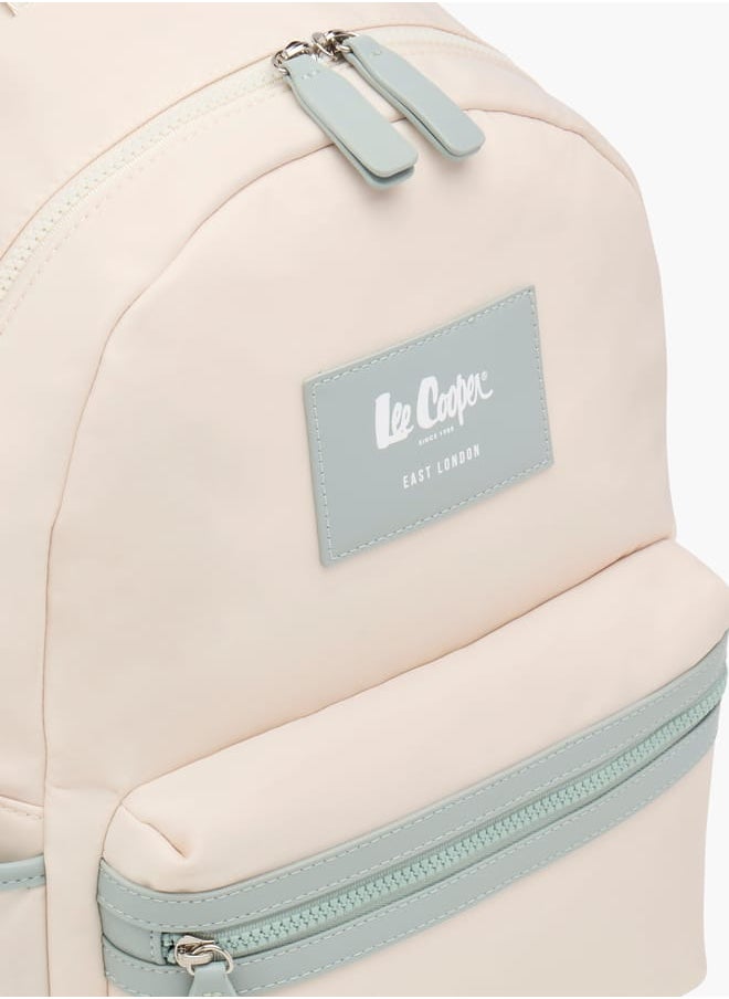 Lee Cooper Women Solid Backpack with Zip Closure and Adjustable Straps - 31x15x41 cm  - Image 4