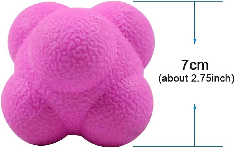 Laiiqi Hexagonal Agility Reaction Ball - Pack of 2 (Blue & Pink) - Image 2