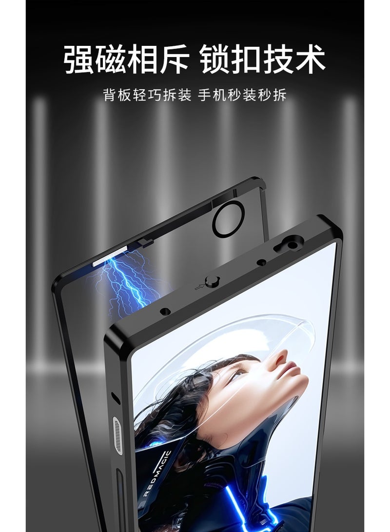 Metal Frame Case for Redmagic 11S Pro / 11S Pro+ / 11 Pro / 11 Pro+, with Transparent Tempered Glass Back Cover, Silver - Image 4