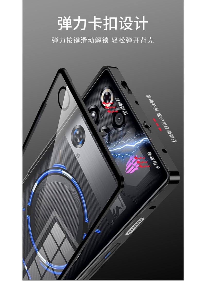 Metal Frame Case for Redmagic 11S Pro / 11S Pro+ / 11 Pro / 11 Pro+, with Transparent Tempered Glass Back Cover, Silver - Image 2