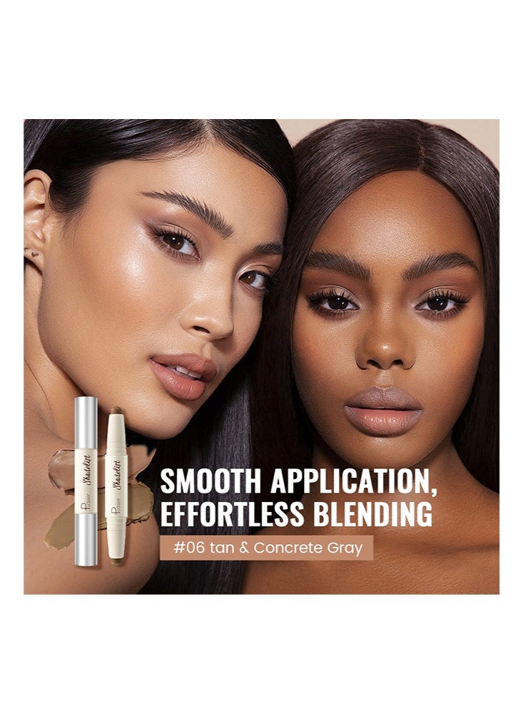 pudaier 2-IN-1 Contour & Highlight Pen Dual-Ended, Waterproof, Long-Lasting, Creamy, Buildable and Easy to Apply for All Skin Tones(01 Ivory+Buff) - Image 4