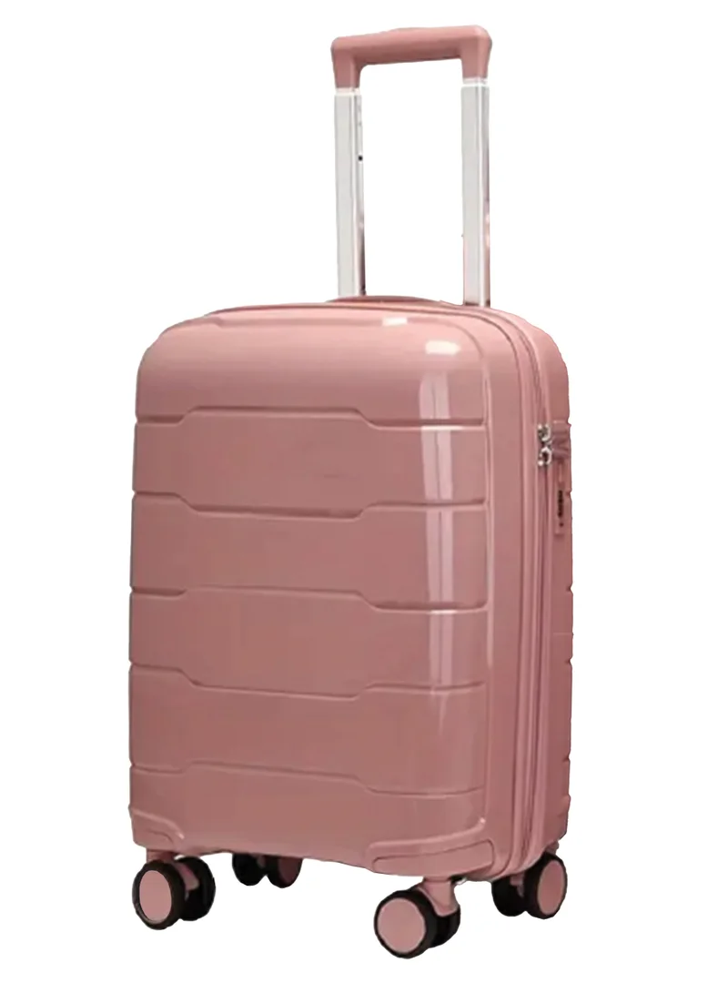 ريفلكشين Reflection PP Cabin Luggage Airline Approved, Scratchproof Lightweight 20 Inch Luggage- 360° Silent Wheels, PP Hard Suitcase Trolley, Spinner Wheels, Travel Luggage  (20-Inch , Rose Gold)