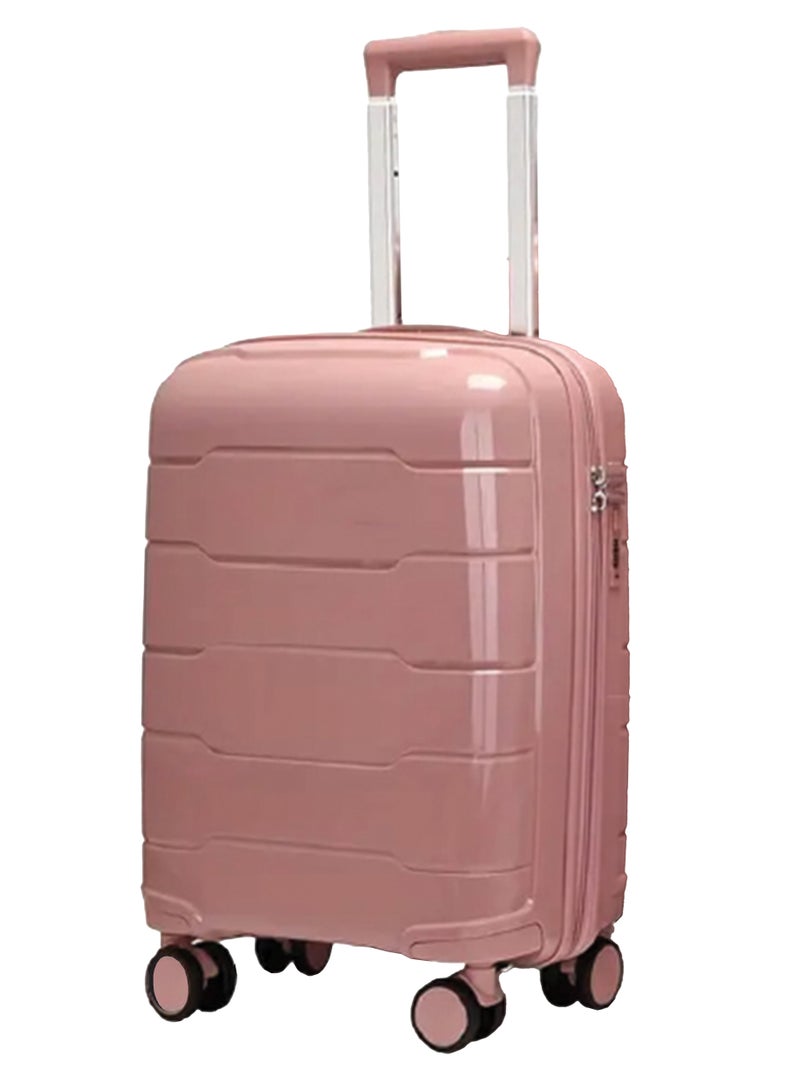Reflection PP Cabin Luggage Airline Approved, Scratchproof Lightweight 20 Inch Luggage- 360° Silent Wheels, PP Hard Suitcase Trolley, Spinner Wheels, Travel Luggage  (20-Inch , Rose Gold) - Image 1