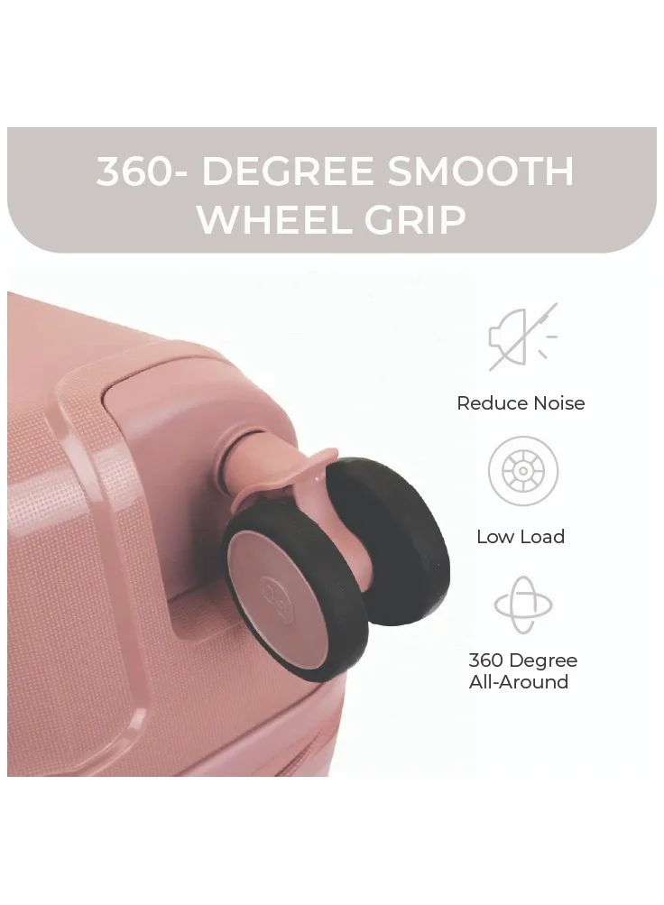 ريفلكشين Reflection PP Cabin Luggage Airline Approved, Scratchproof Lightweight 20 Inch Luggage- 360° Silent Wheels, PP Hard Suitcase Trolley, Spinner Wheels, Travel Luggage  (20-Inch , Rose Gold)