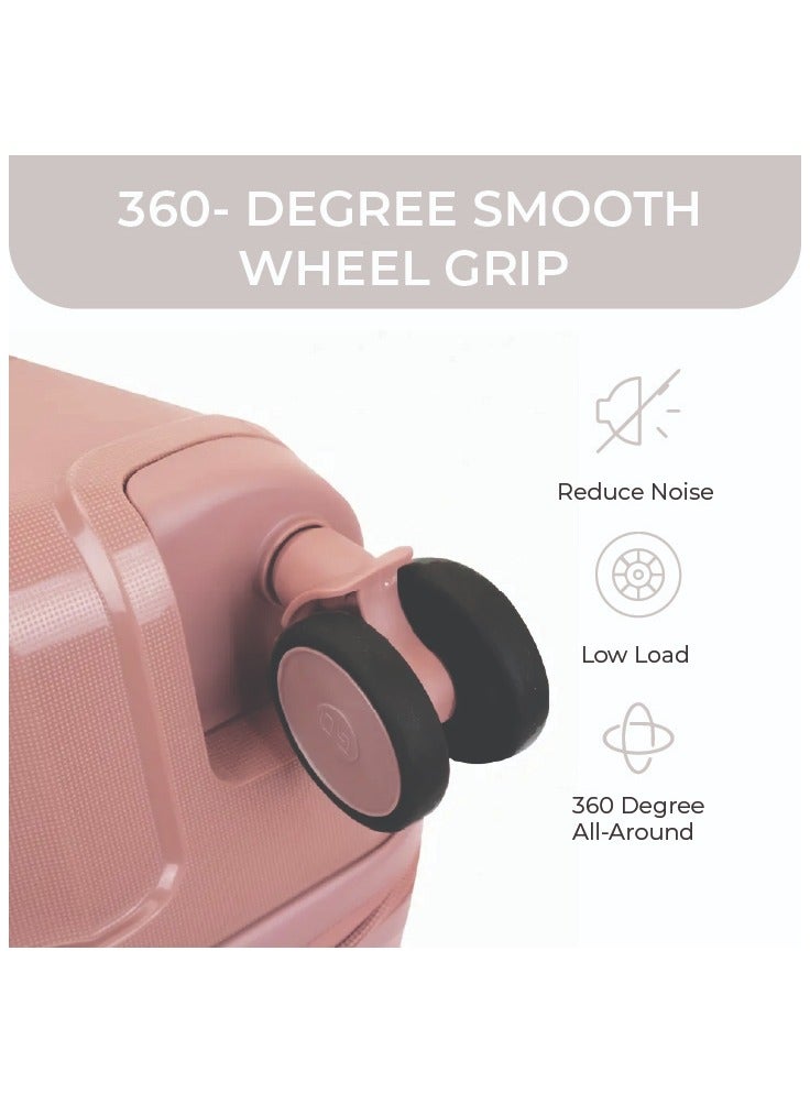 Reflection PP Cabin Luggage Airline Approved, Scratchproof Lightweight 20 Inch Luggage- 360° Silent Wheels, PP Hard Suitcase Trolley, Spinner Wheels, Travel Luggage  (20-Inch , Rose Gold) - Image 2