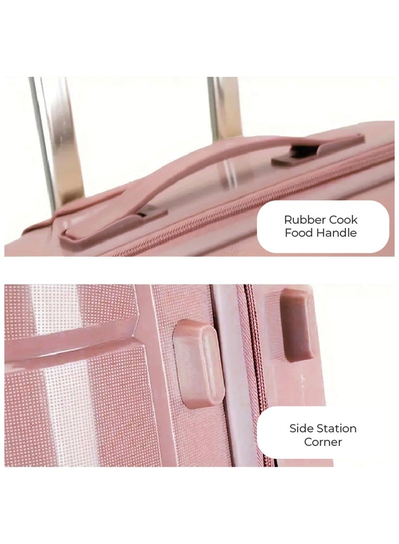 Reflection PP Cabin Luggage Airline Approved, Scratchproof Lightweight 20 Inch Luggage- 360° Silent Wheels, PP Hard Suitcase Trolley, Spinner Wheels, Travel Luggage  (20-Inch , Rose Gold) - Image 5