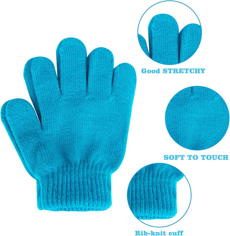 ONESING 3-24 Pairs Winter Knit Gloves for Kids - White Finger Gloves for Boys and Girls - Image 2